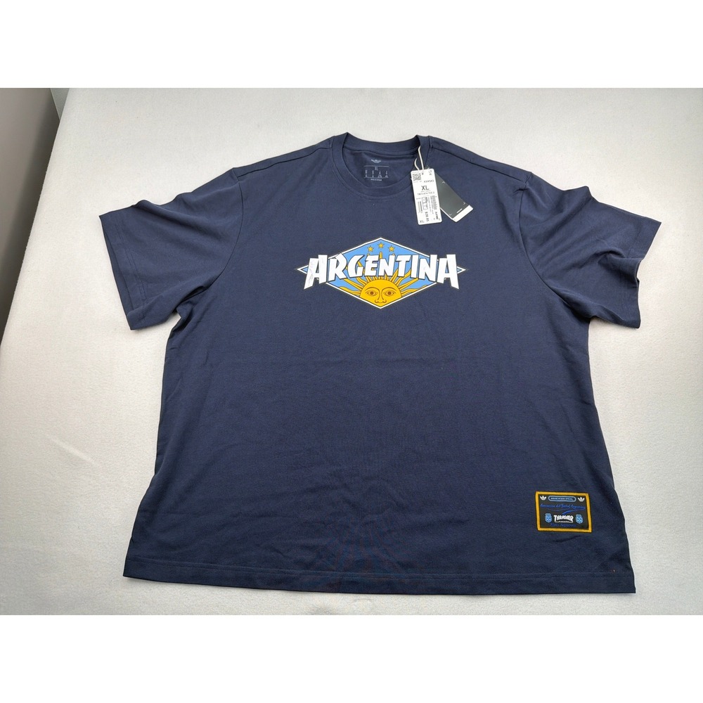 Adidas x Thrasher AFA Argentina Navy Blue Graphic T-Shirt XL KX4543 NWT